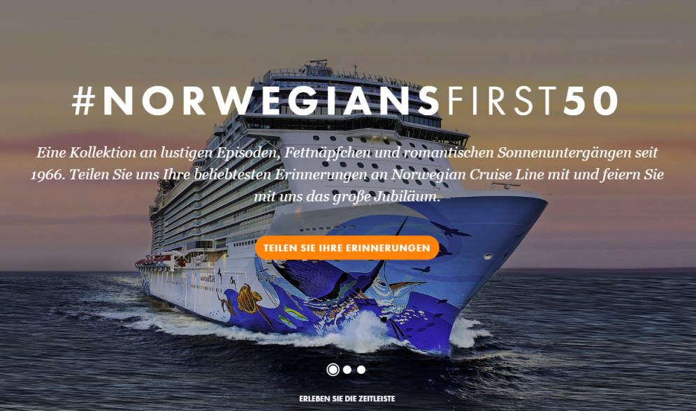 Norwegian Cruise Line feiert 50 Jahre voller einzigartiger Kreuzfahrterlebnisse