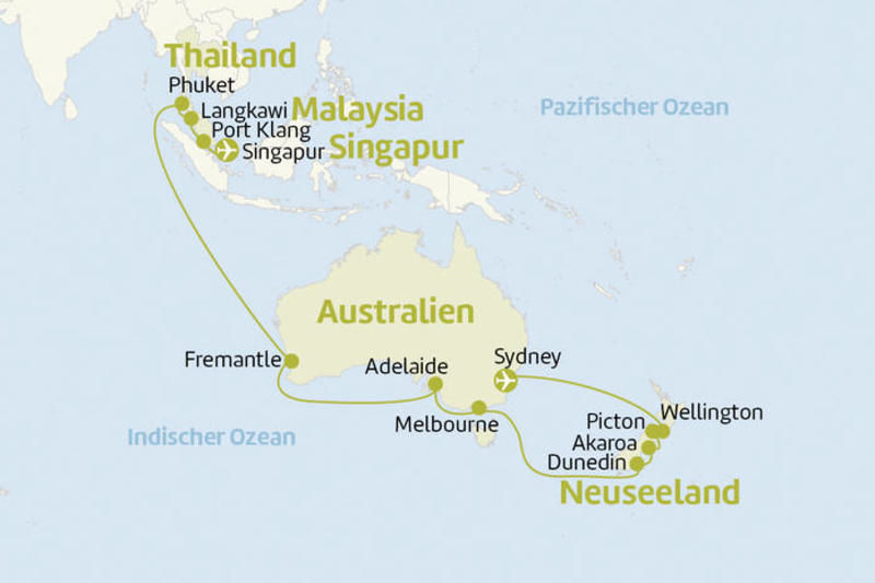 Traumreise: Pazifik und Indischer Ozean mit Reisebegleitung!